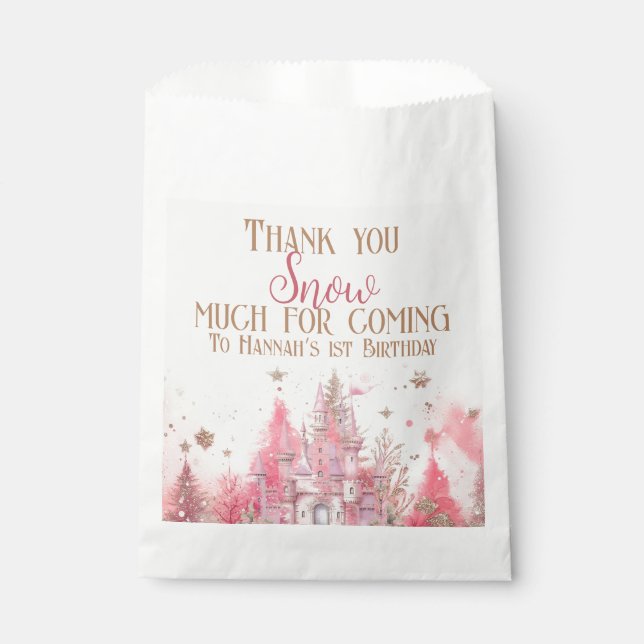 Whimsical Winter Princess Fairytale Birthday Favor Bag (Front)