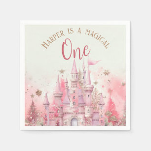 Whimsical Winter Princess Fairytale First Birthday Napkins