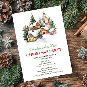 Whimsical winter scene Christmas party invite