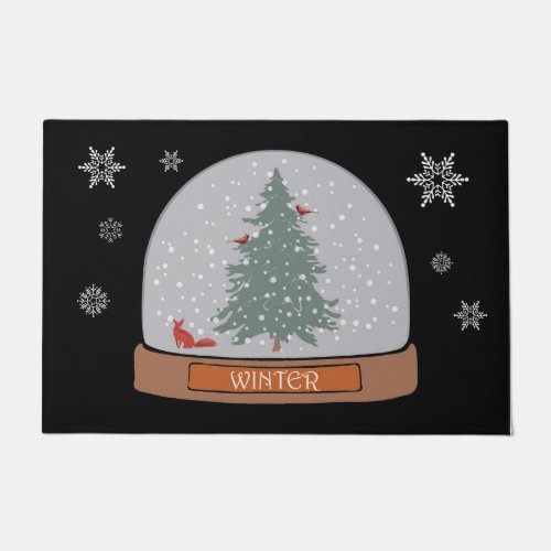 Whimsical Winter Snow Globe Doormat