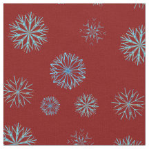 Whimsical Winter Snowflake Pattern Dark Red, Teal