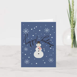 Whimsical Winter Snowman Holiday Card