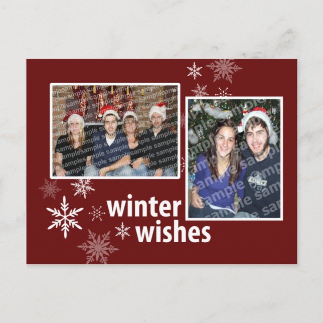 Whimsical Winter Wishes Postcard (Front)