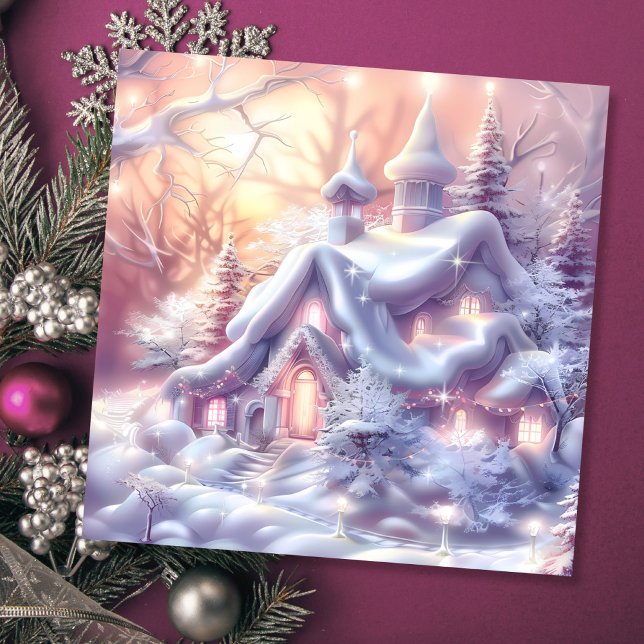 Whimsical Winter Wonderland House Christmas Holiday Card (Creator Uploaded)