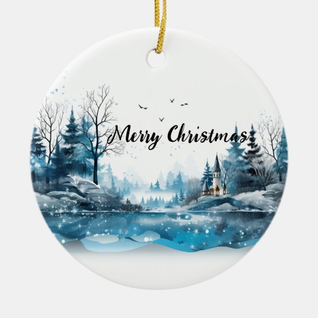 ❄️ Whimsical Winter Wonderland Ornament 🎄 (Front)