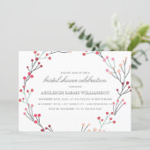 Whimsical Winter Wreath Bridal Shower Invitation (Standing Front)