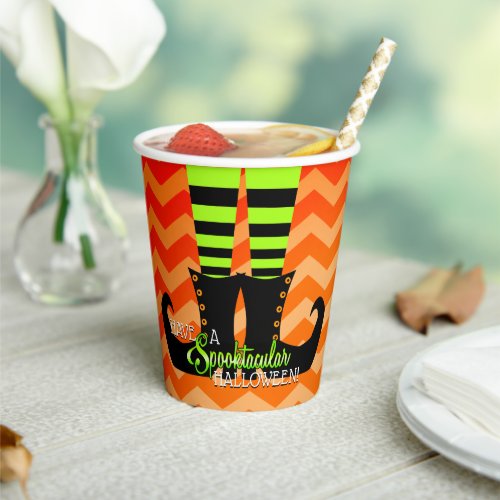 Whimsical Witch Boots Halloween Party Paper Cups