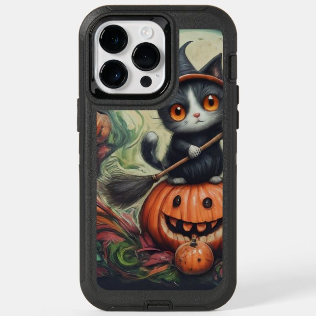 whimsical witch cat  otterbox iPhone case (Back)