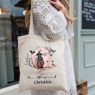 Whimsical Witch Full Moon Magic Quote Aesthetic Tote Bag