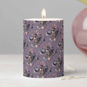 Whimsical Witch Hat and Celestial Magic Pillar Candle