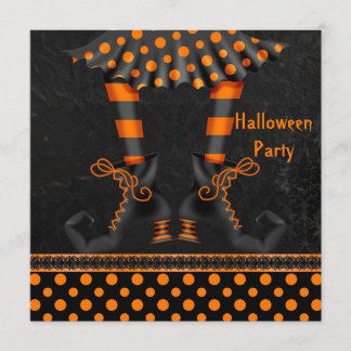Whimsical Witch Legs Halloween Party Invitation