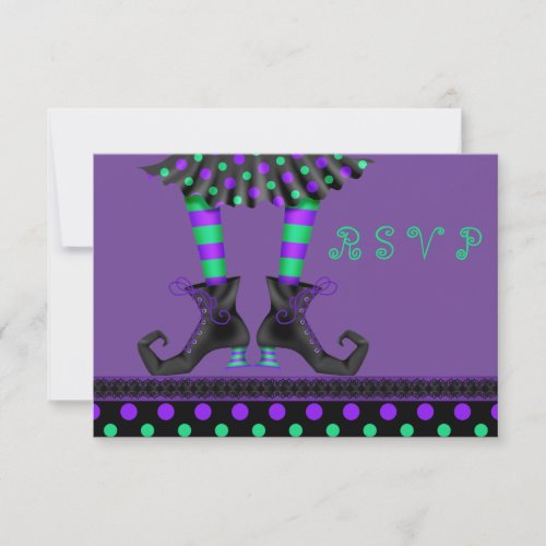 Whimsical Witch Legs Halloween Party RSVP