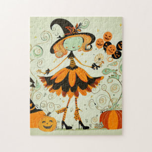 whimsical/witch/pumpkin/fall jigsaw puzzle
