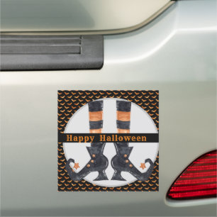 Whimsical Witch Shoes Customizable Halloween Car Magnet