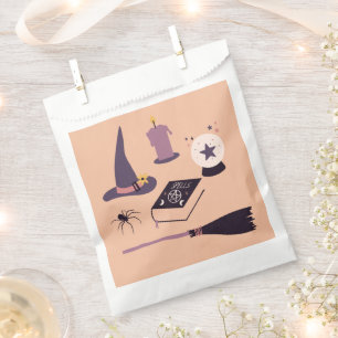 Whimsical witch themed Birthday or Halloween Favor Bag