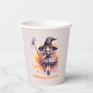 Whimsical Witches – Cute Halloween Witch Paper Cups