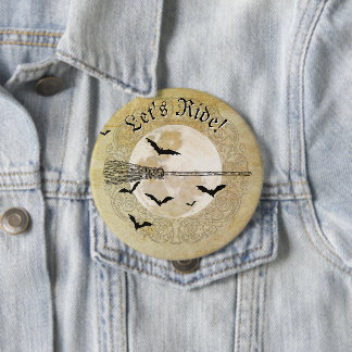 Whimsical Witchy Full Moon  Button