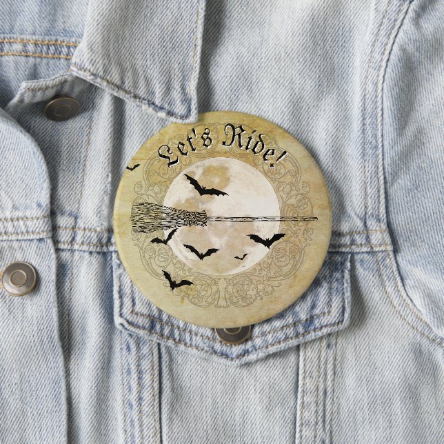 Whimsical Witchy Full Moon  Button (In Situ)