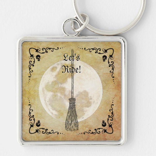 Whimsical Witchy Full Moon  Keychain (Front)