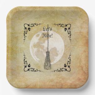 Whimsical Witchy Full Moon Paper Plates