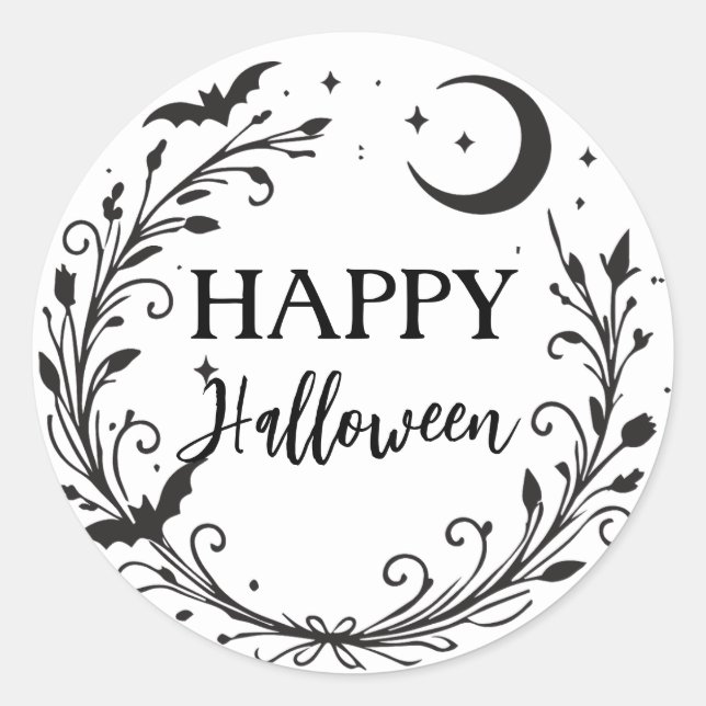 Whimsical Witchy Wiccan Herb Magic Halloween Classic Round Sticker (Front)