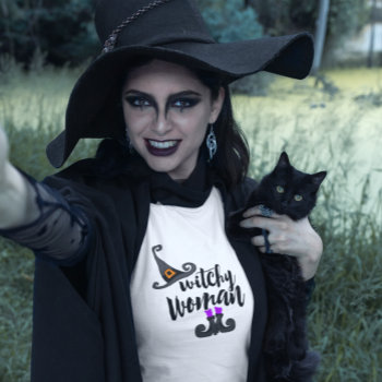 Whimsical Witchy Woman Halloween T-shirt by SimplyBoutiques at Zazzle