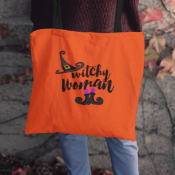 Whimsical Witchy Woman Halloween Tote Bag by SimplyBoutiques at Zazzle