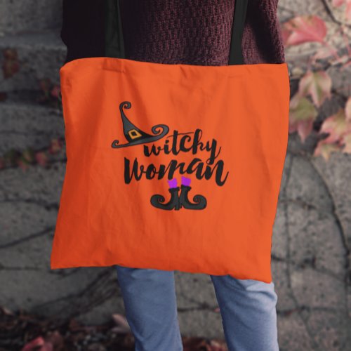 Whimsical Witchy Woman Halloween Tote Bag