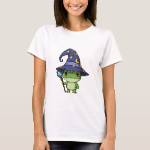 Whimsical Wizard Frog Character T-Shirt