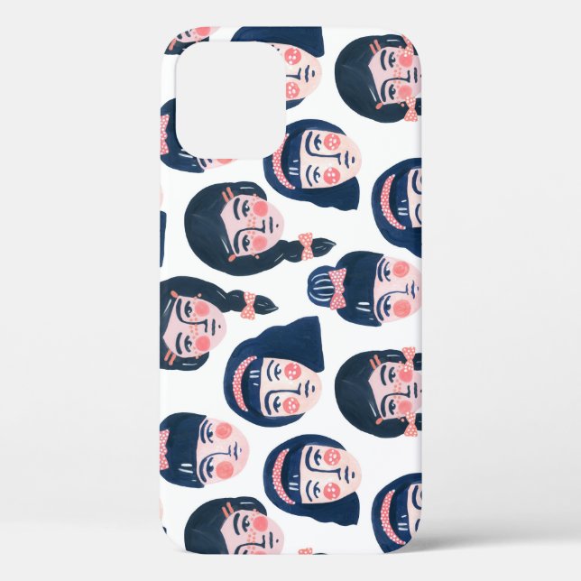 Whimsical Women: Cartoon Face Art Case-Mate iPhone Case (Back)