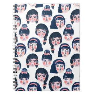 Whimsical Women: Cartoon Face Art Notebook