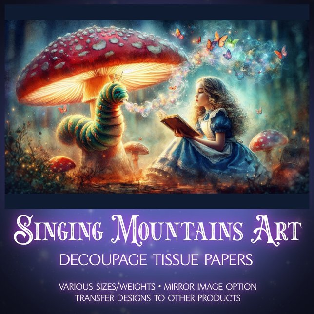 Whimsical Wonderland Alice Caterpillar Decoupage Tissue Paper (Creator Uploaded)