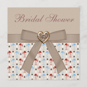 Whimsical Wonderland Flamingos Bridal Shower Invitation