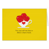 Whimsical Wonderland Tea Cup & Red Roses Card (Front Horizontal)