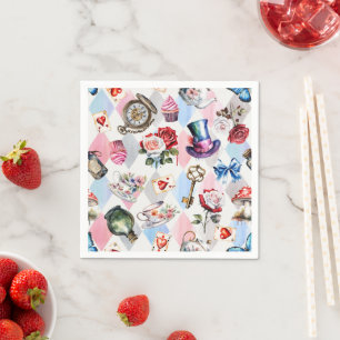 Whimsical Wonderland Watercolor Victorian Pattern Napkins