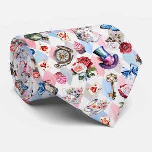 Whimsical Wonderland Watercolor Victorian Pattern Neck Tie