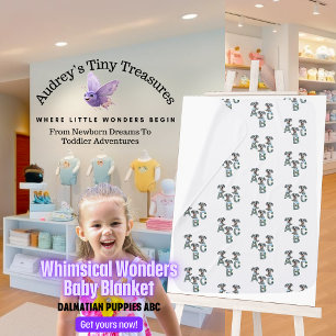 Whimsical Wonders ABC Dalmatian Baby Blanket