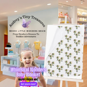 Whimsical Wonders ABC Frogs Baby Blanket