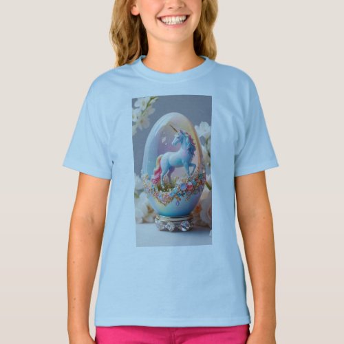 Whimsical Wonders Rainbow Unicorn Faberg T_Shirt