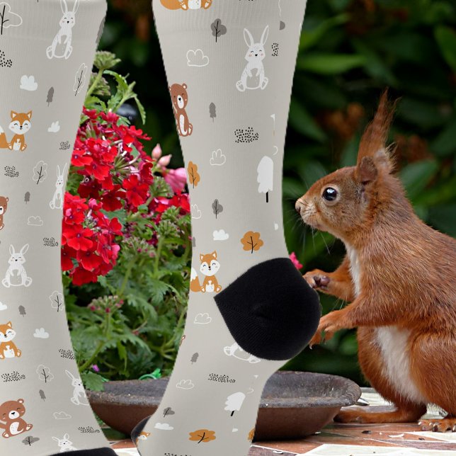 Whimsical Woodland Animal Pattern Socks (Creator Uploaded)