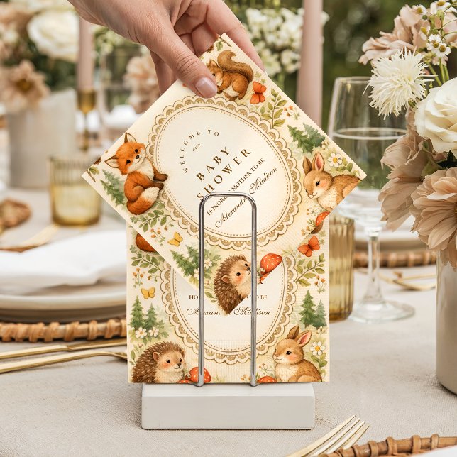 Whimsical Woodland Animals Baby Shower Napkins (Creator Uploaded)