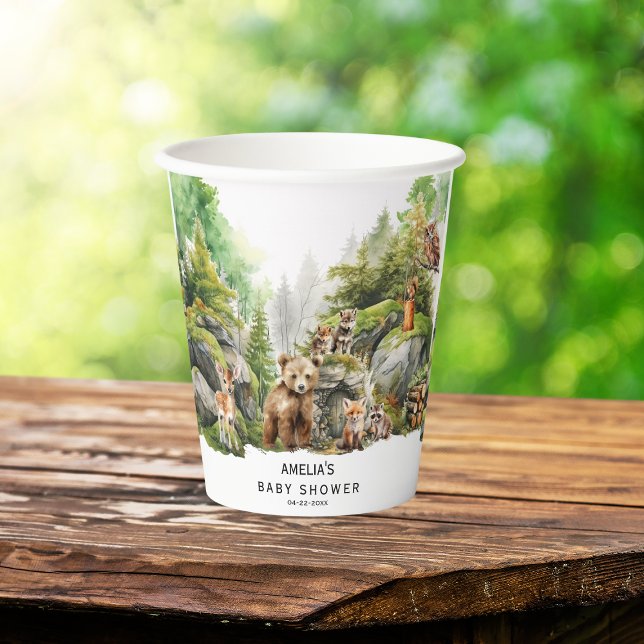 Whimsical Woodland Animals Baby Shower Paper Cup (Creator Uploaded)