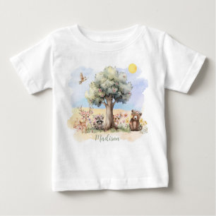 Whimsical Woodland Animals Baby T-Shirt