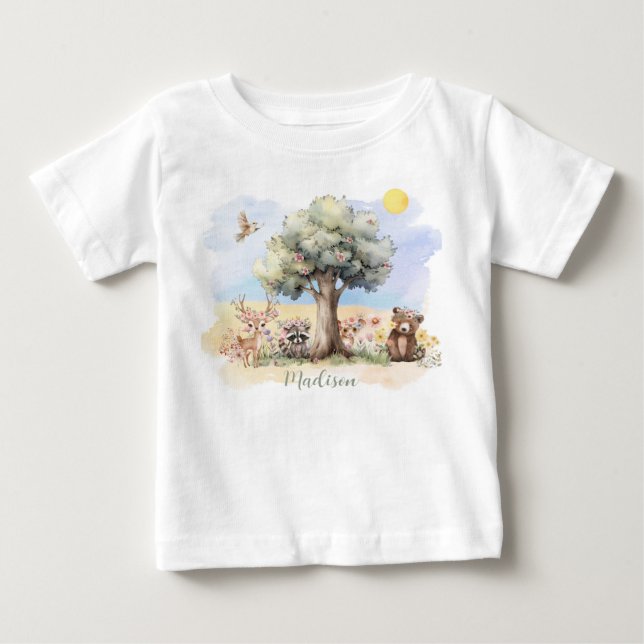 Whimsical Woodland Animals  Baby T-Shirt (Front)