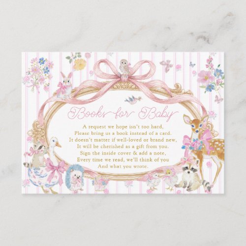 Whimsical Woodland Animals Books For Baby Ticket  Enclosure Card