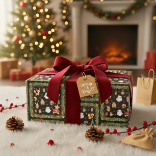 Whimsical Woodland Animals Christmas Wrapping Paper
