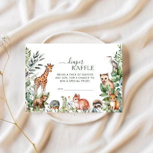 Whimsical Woodland Animals Diaper Raffle Ticket  Enclosure Card