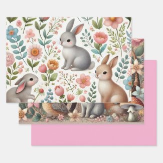 Whimsical Woodland Animals Floral 