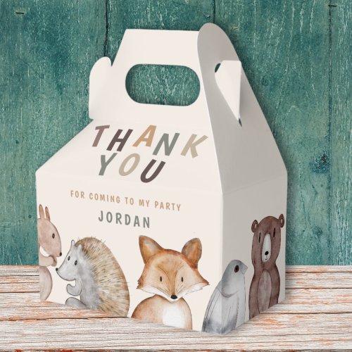 Whimsical Woodland Animals Thank You   Favor Boxes