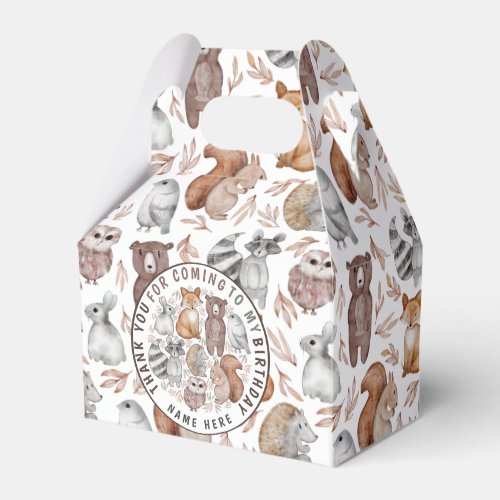 Whimsical Woodland Animals Wild One  Favor Boxes
